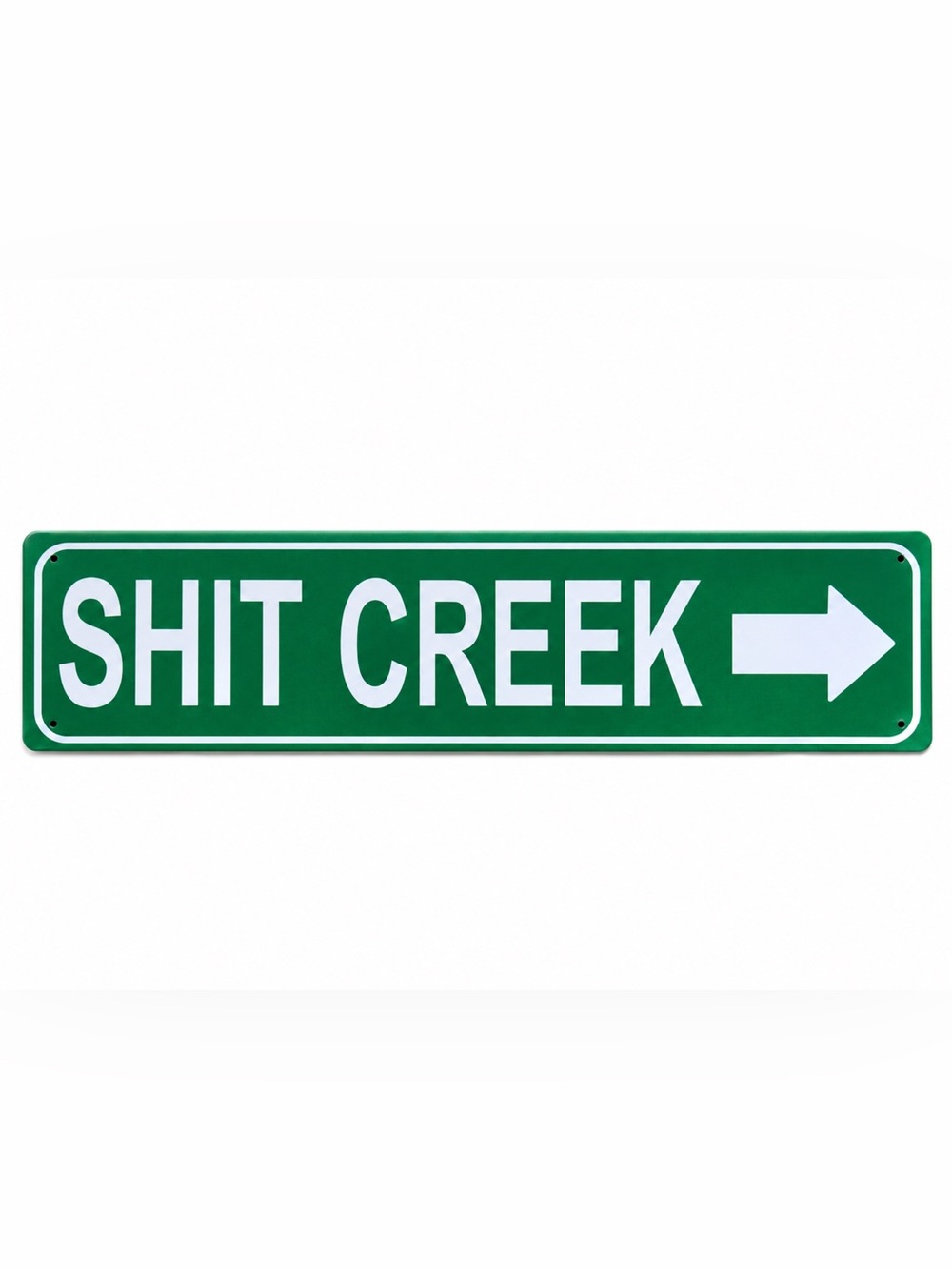 Humorous 'Shit Creek' Green Wall Sign - Novelty Directional Decor